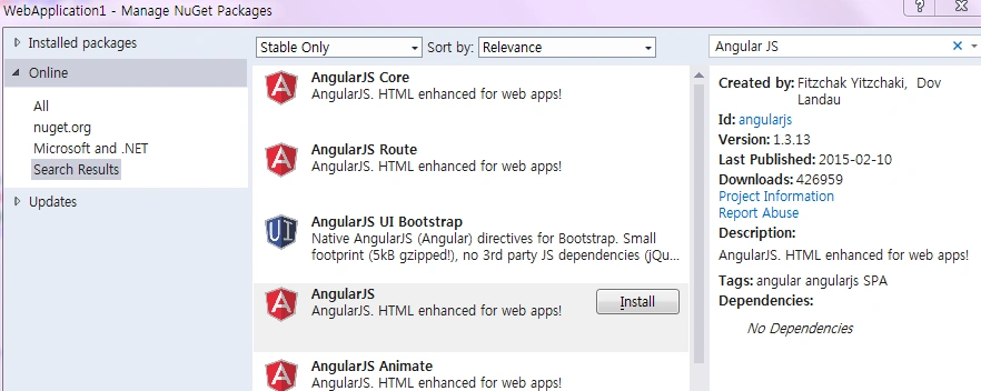 installation angularjs