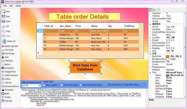 Bind Controls from