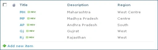 Adding Item on Table