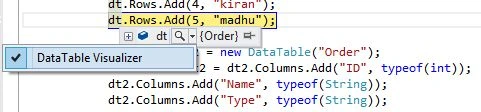 data table