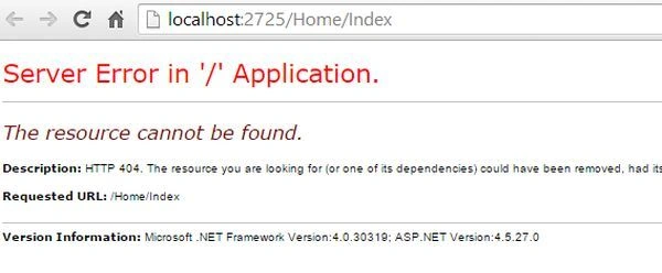 server error in application