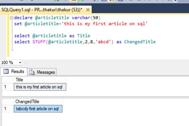 query of Stuff function