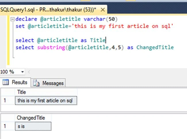 substring function in sql