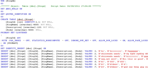 Generate Database Script in SQL Server