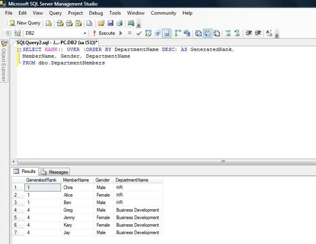 Execute the query