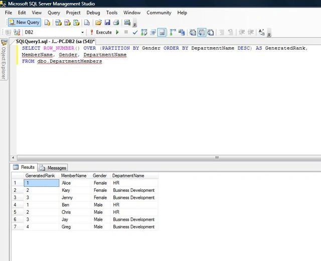 Row_Number in SQL