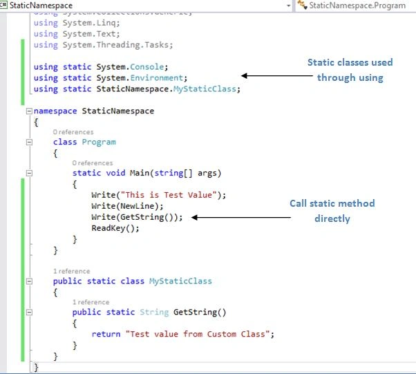 Static As Namespace In C# 6.0