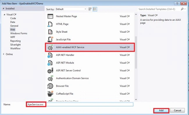 ajax enable wcf service