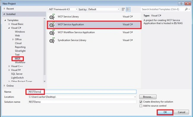 WCF service application