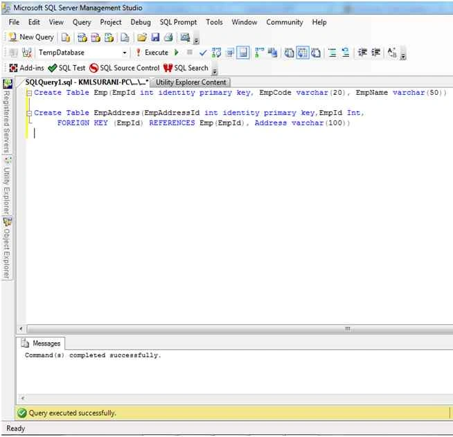 Create Table