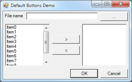 Form's AcceptButton and CancelButton properties