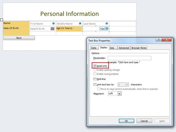 Age Textbox