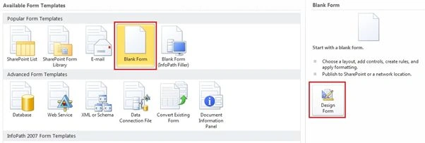 Blank Form in InfoPath
