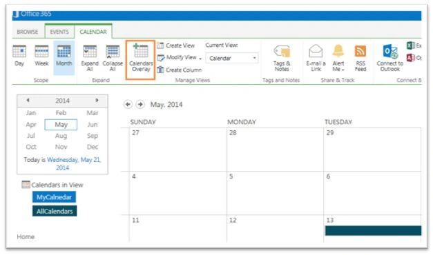 calendars overlay