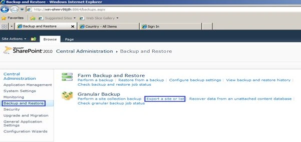 Backup and Restore
