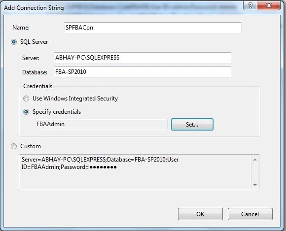 Add Connection String