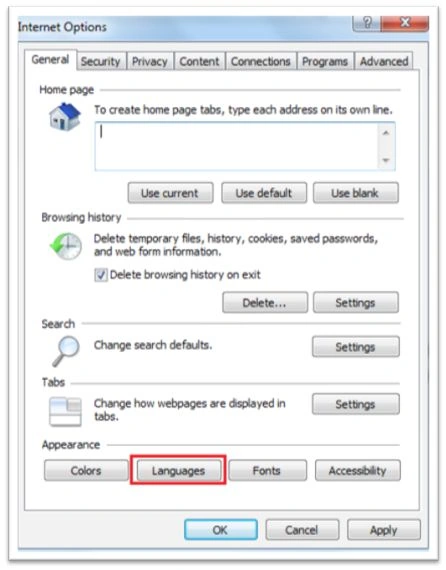 Internet Options