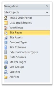 Open Site Page