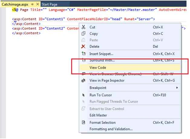Catch image page