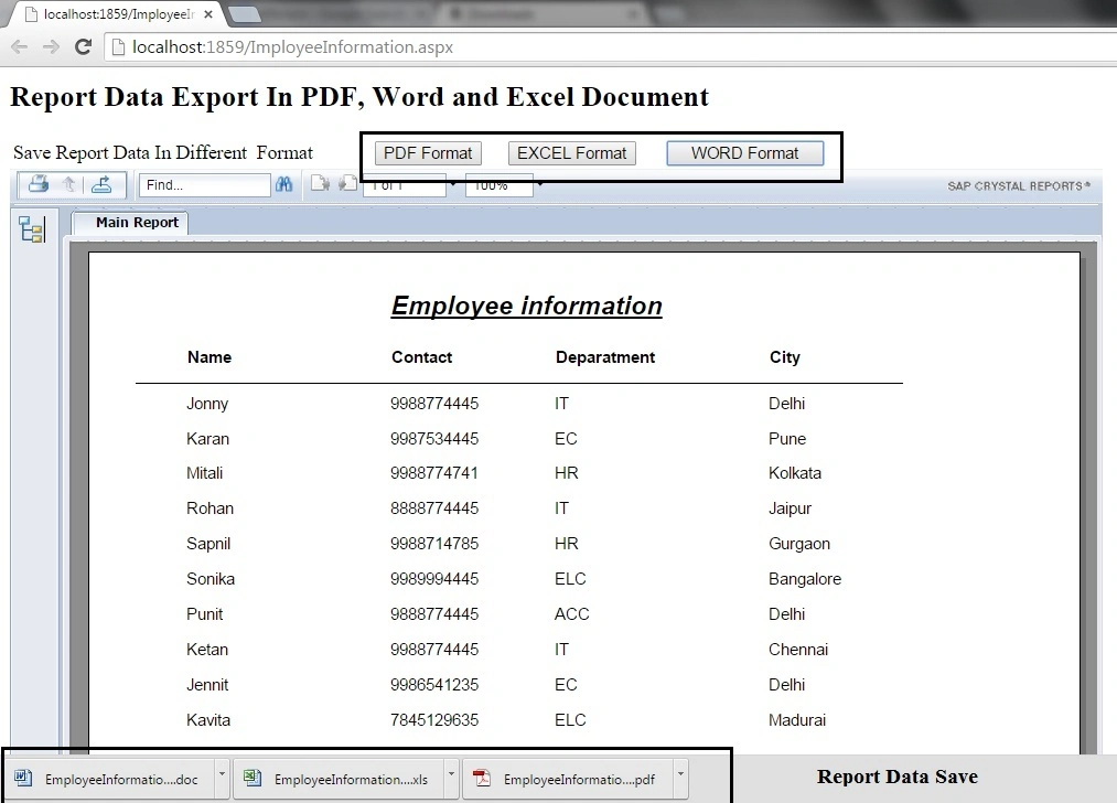 Report Display