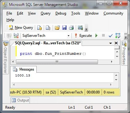 Functions In SQL Server