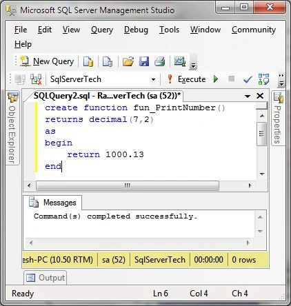 Functions In SQL Server