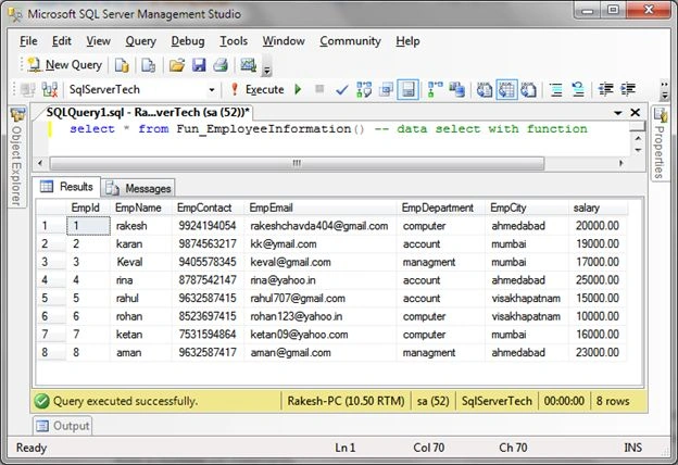 Functions In SQL Server