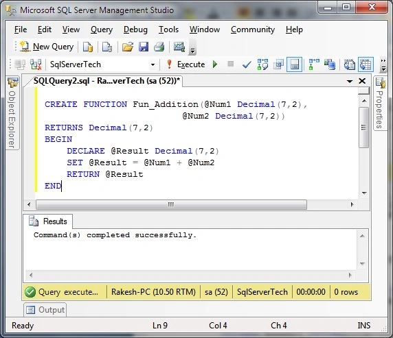 Functions In SQL Server