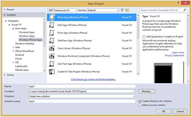 Windows Phone Blank App