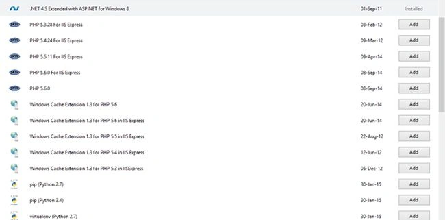 Framework menu