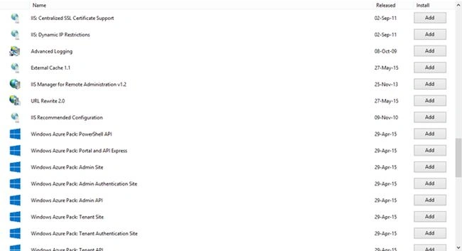 Server Menu shows all IIS