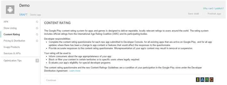 Set Rating system of Google play Store