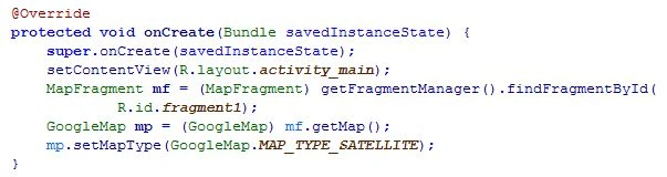 code in onCreate Method