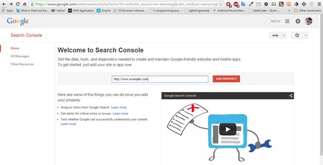 Gmail Account then write your website url
