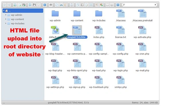 upload into root directory