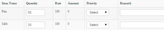 table with text fields