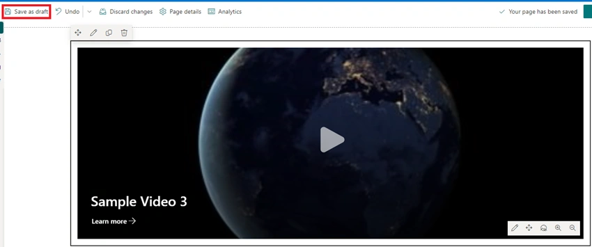 Video Embed using Hero webpart in SharePoint Online Modern Page