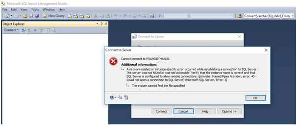 connect my local SQL server