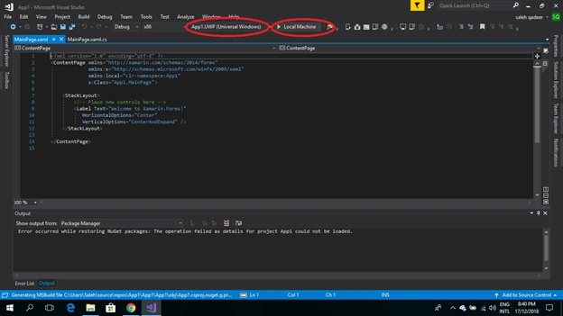 Creating New Project In Xamarin