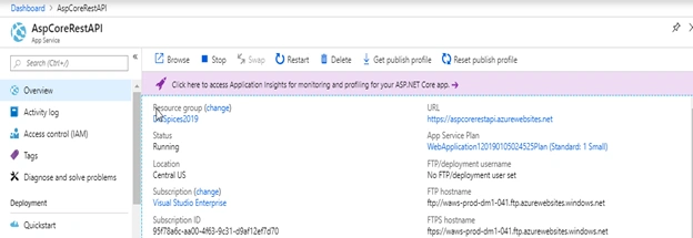 Web API (RESTful) in Azure App Service