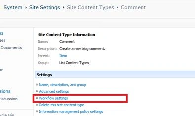 Workflow Settings