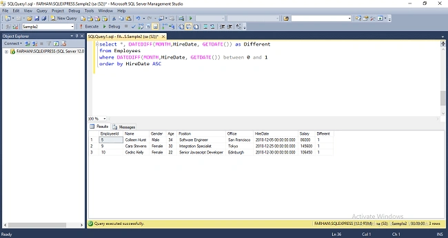 How To Find Employees Hired Last Month Or Year In SQL Server