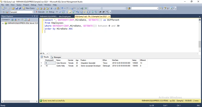 How To Find Employees Hired Last Month Or Year In SQL Server