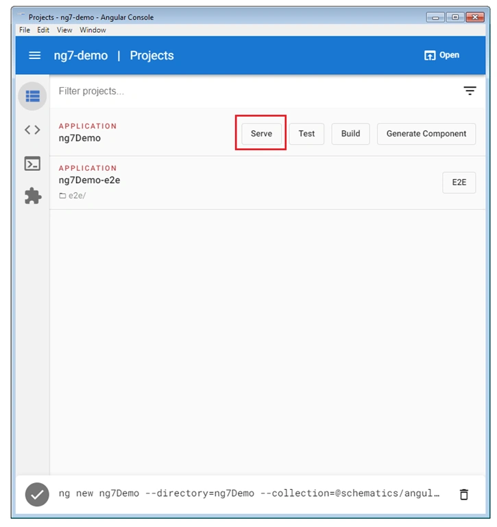 Angular Console - User UI Interface for CLI