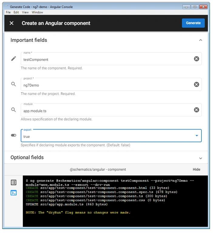 Angular Console - User UI Interface for CLI