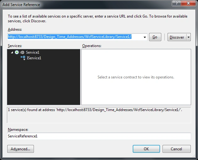 Add windows service reference