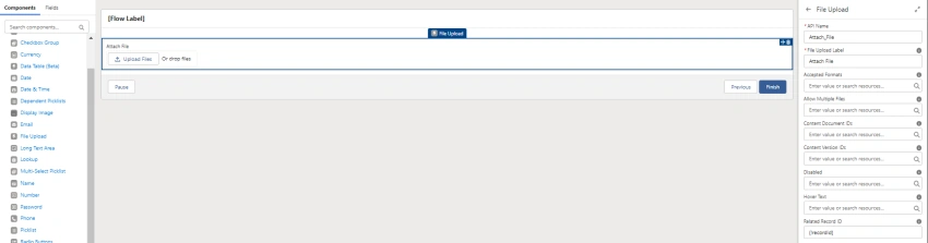 Attach file in Object Using Flow in Salesforce
