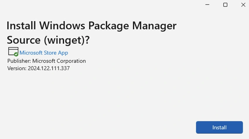 Install Windows Package Manager Source