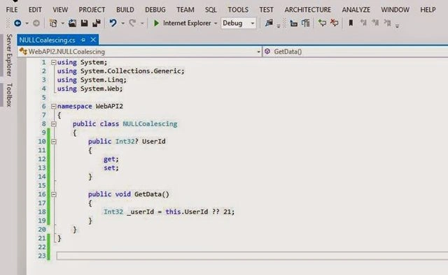 Null coalescing operator