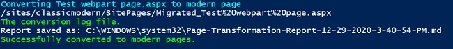 Convert Classic Pages To Modern Pages Using PnP PowerShell Script